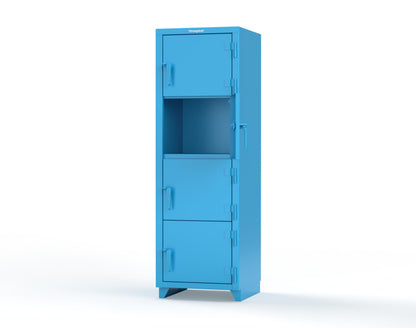 Extra Heavy Duty 14 GA 4-Tier Locker, 4 Compartments - 24 in. W x 24 in. D x 75 in. H - 26-4D-24-4T-L-5012