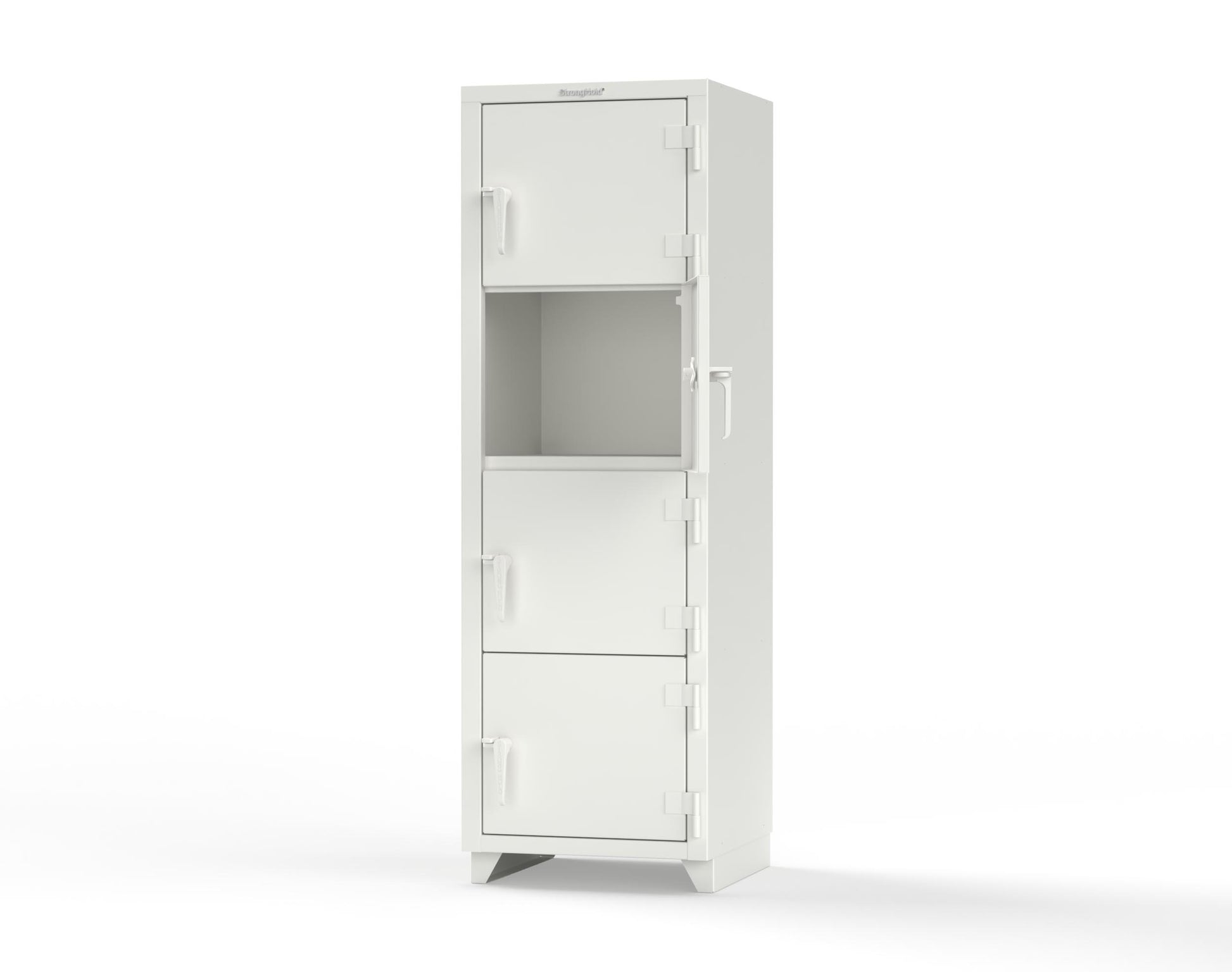 Extra Heavy Duty 14 GA 4-Tier Locker, 4 Compartments - 24 in. W x 24 in. D x 75 in. H - 26-4D-24-4T-L-9003