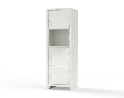 Extra Heavy Duty 14 GA 4-Tier Locker, 4 Compartments - 24 in. W x 24 in. D x 75 in. H - 26-4D-24-4T-L-9003