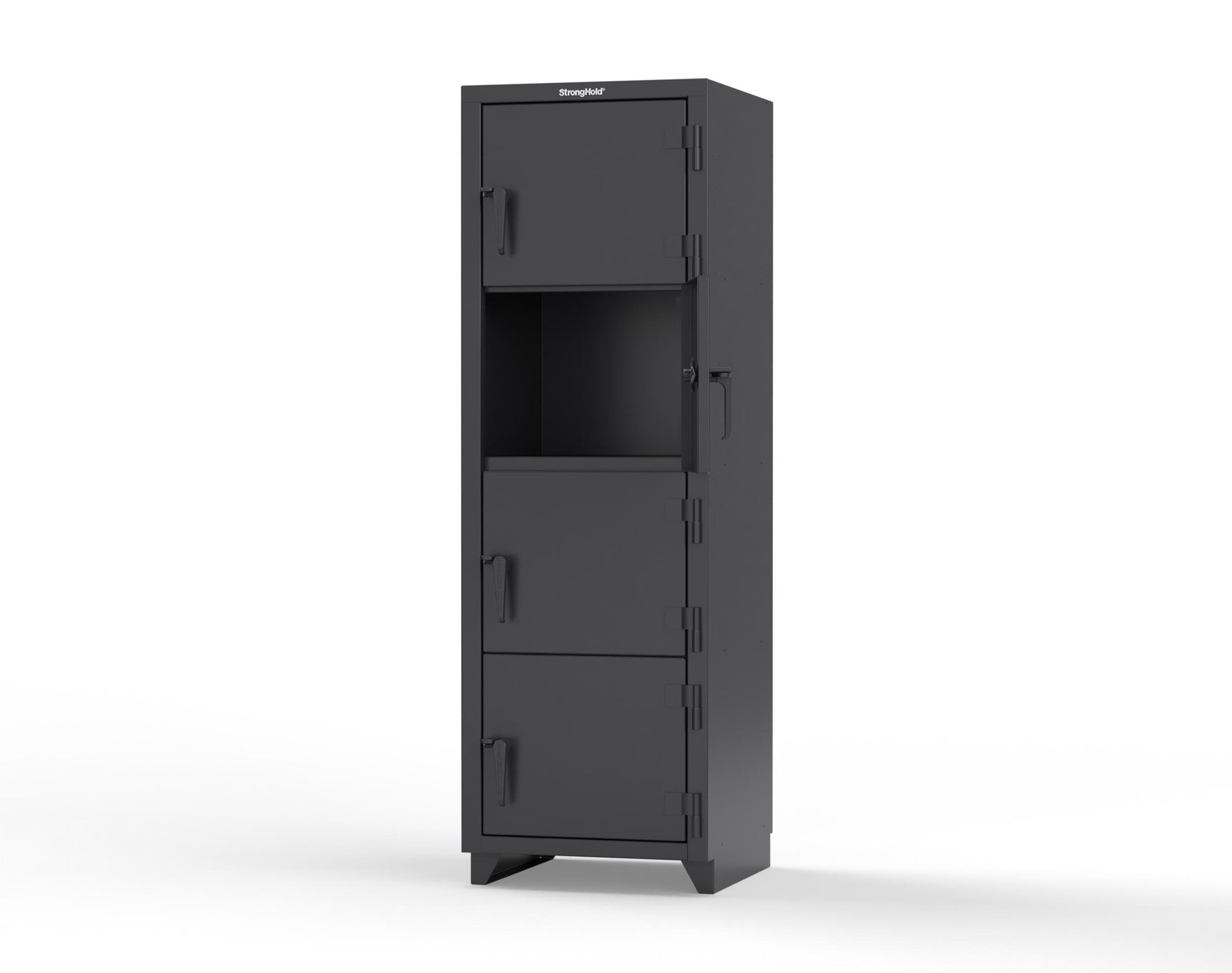 Extra Heavy Duty 14 GA 4-Tier Locker, 4 Compartments - 24 in. W x 24 in. D x 75 in. H - 26-4D-24-4T-L-9005