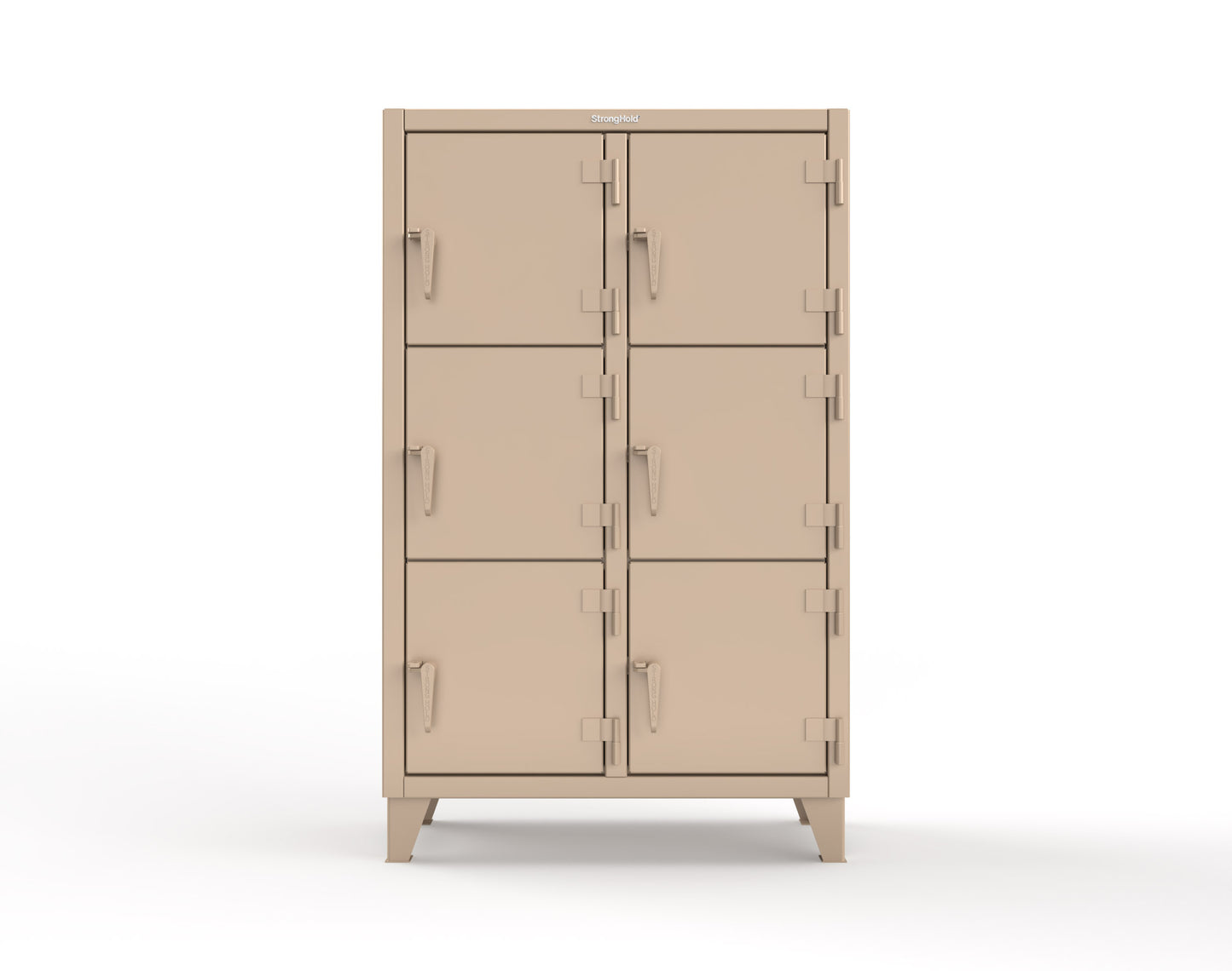 Extreme Duty 12 GA Triple-Tier Locker with 6 Compartments, 42 in. W x 18in. D x 68 in. H - 3.55-18-3TMT-1019