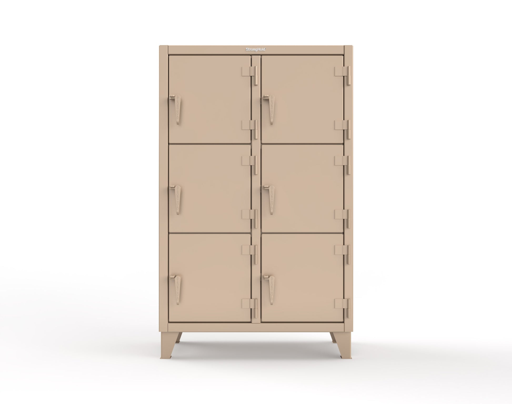 Extreme Duty 12 GA Triple-Tier Locker with 6 Compartments, 42 in. W x 18in. D x 68 in. H - 3.55-18-3TMT-1019