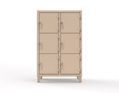 Extreme Duty 12 GA Triple-Tier Locker with 6 Compartments, 42 in. W x 18in. D x 68 in. H - 3.55-18-3TMT-1019