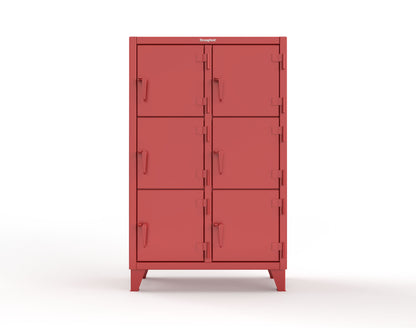 Extreme Duty 12 GA Triple-Tier Locker with 6 Compartments, 42 in. W x 18in. D x 68 in. H - 3.55-18-3TMT-3001