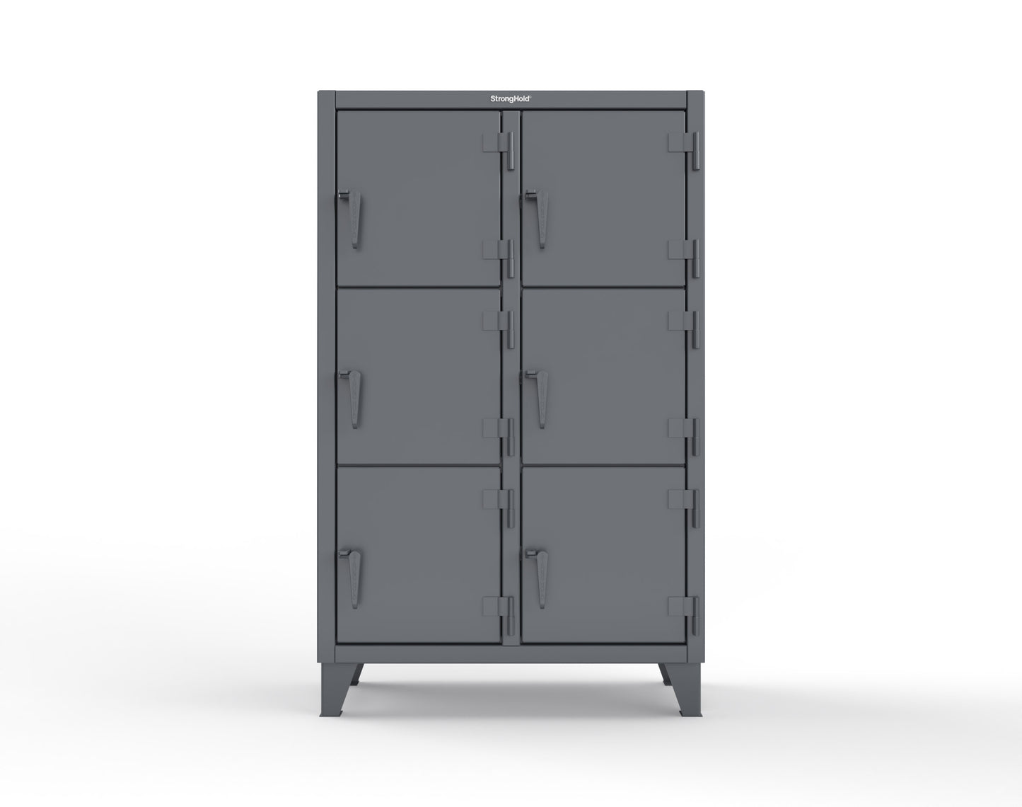 Extreme Duty 12 GA Triple-Tier Locker with 6 Compartments, 42 in. W x 18in. D x 68 in. H - 3.55-18-3TMT-7024
