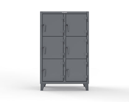 Extreme Duty 12 GA Triple-Tier Locker with 6 Compartments, 42 in. W x 18in. D x 68 in. H - 3.55-18-3TMT-7024
