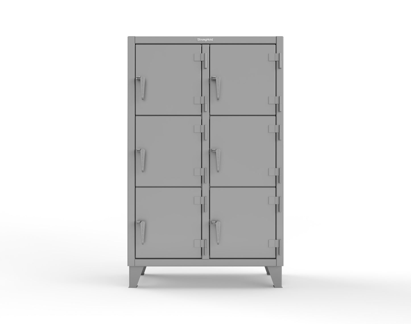 Extreme Duty 12 GA Triple-Tier Locker with 6 Compartments, 42 in. W x 18in. D x 68 in. H - 3.55-18-3TMT-7037