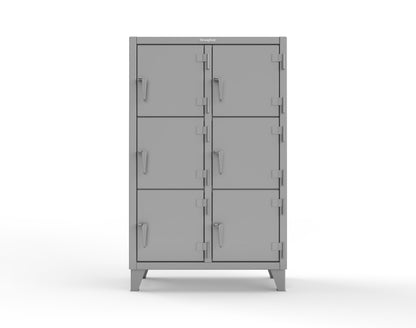 Extreme Duty 12 GA Triple-Tier Locker with 6 Compartments, 42 in. W x 18in. D x 68 in. H - 3.55-18-3TMT-7037