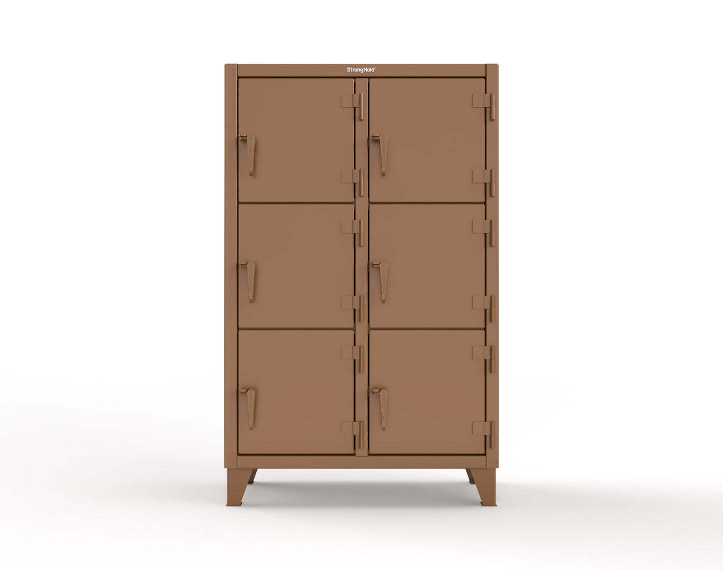 Extreme Duty 12 GA Triple-Tier Locker with 6 Compartments, 42 in. W x 18in. D x 68 in. H - 3.55-18-3TMT-8025