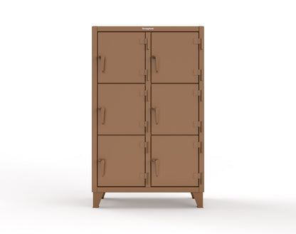 Extreme Duty 12 GA Triple-Tier Locker with 6 Compartments, 42 in. W x 18in. D x 68 in. H - 3.55-18-3TMT-8025