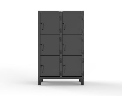 Extreme Duty 12 GA Triple-Tier Locker with 6 Compartments, 42 in. W x 18in. D x 68 in. H - 3.55-18-3TMT-9005