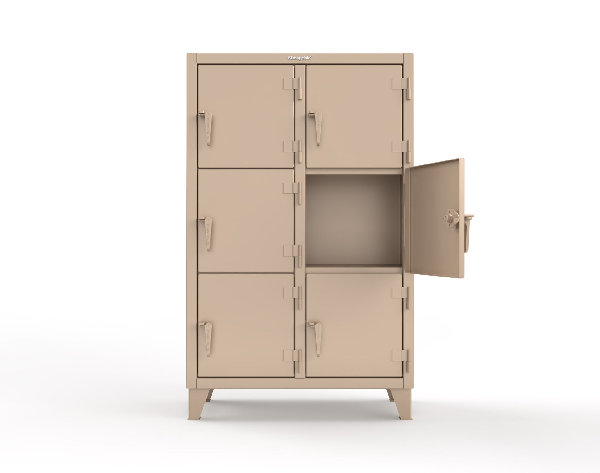 Extreme Duty 12 GA Triple-Tier Locker with 6 Compartments, 42 in. W x 18in. D x 68 in. H - 3.55-18-3TMT-1019