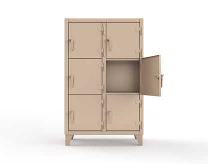 Extreme Duty 12 GA Triple-Tier Locker with 6 Compartments, 42 in. W x 18in. D x 68 in. H - 3.55-18-3TMT-1019