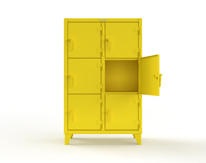 Extreme Duty 12 GA Triple-Tier Locker with 6 Compartments, 42 in. W x 18in. D x 68 in. H - 3.55-18-3TMT-1023
