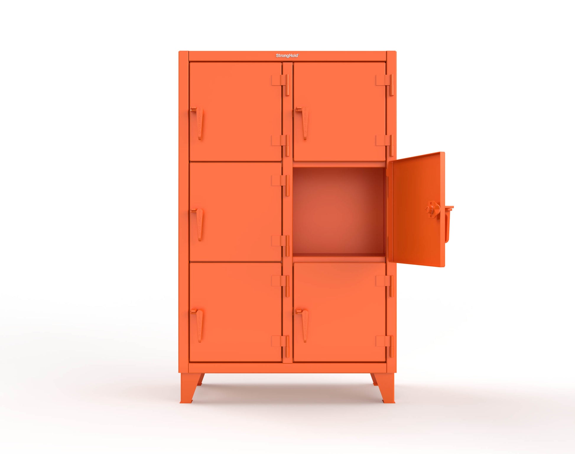 Extreme Duty 12 GA Triple-Tier Locker with 6 Compartments, 42 in. W x 18in. D x 68 in. H - 3.55-18-3TMT-2004