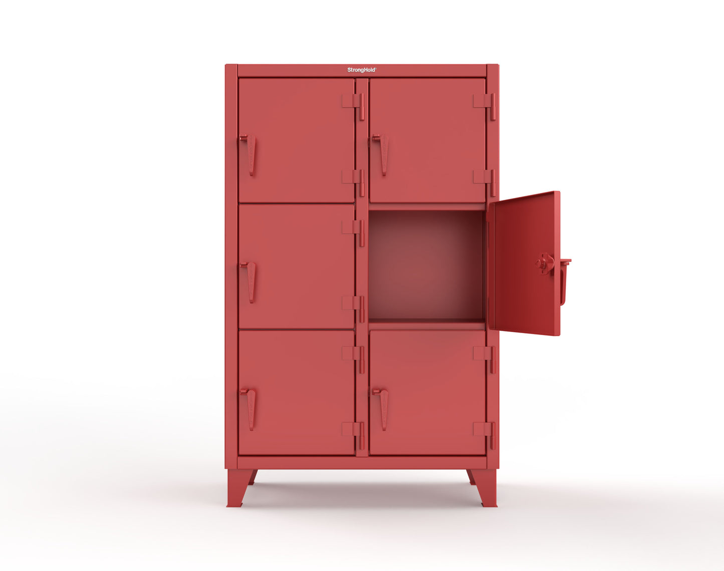 Extreme Duty 12 GA Triple-Tier Locker with 6 Compartments, 42 in. W x 18in. D x 68 in. H - 3.55-18-3TMT-3001