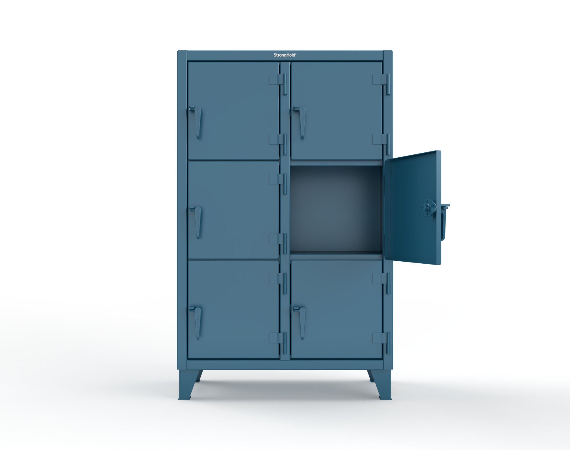 Extreme Duty 12 GA Triple-Tier Locker with 6 Compartments, 42 in. W x 18in. D x 68 in. H - 3.55-18-3TMT-5010