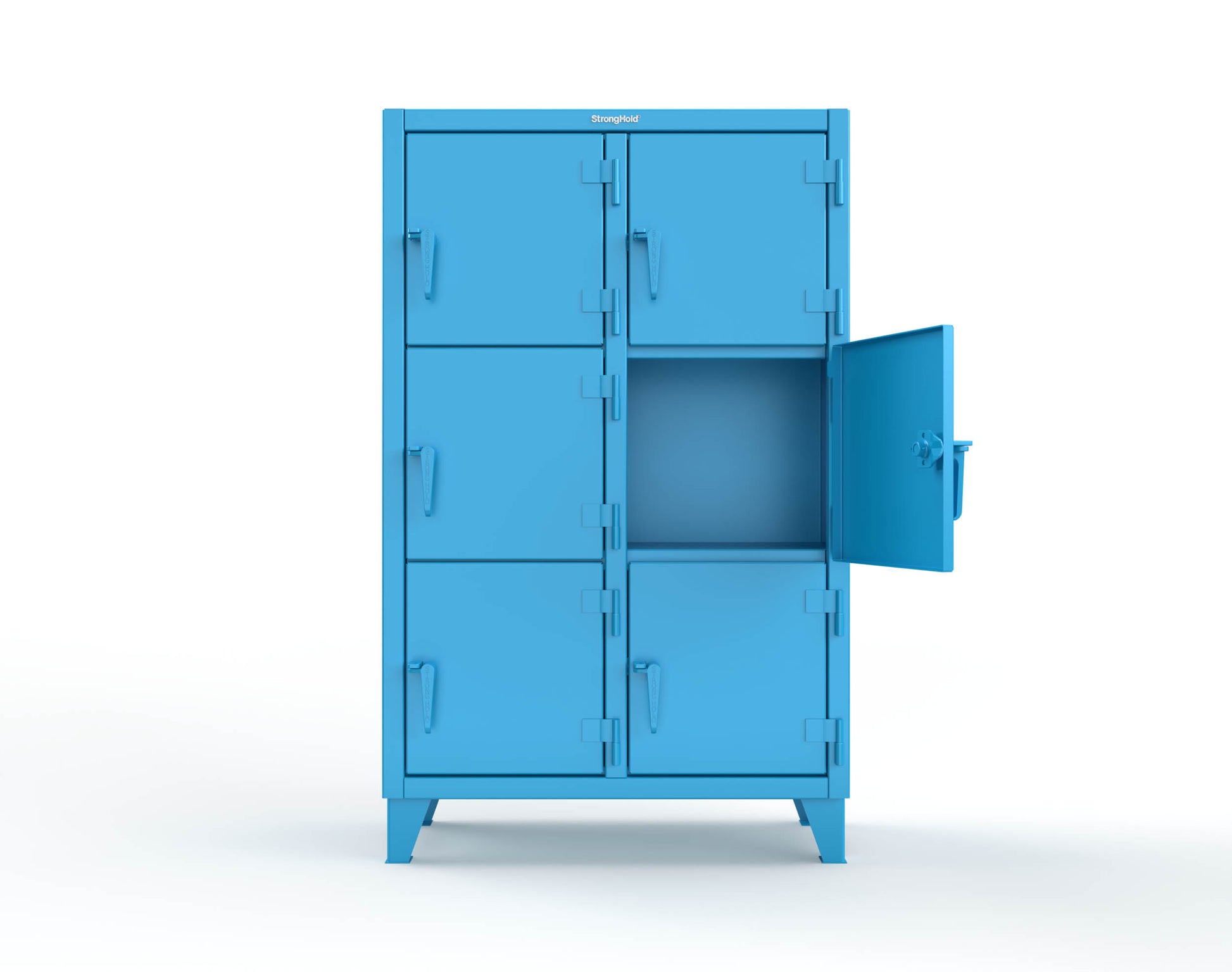 Extreme Duty 12 GA Triple-Tier Locker with 6 Compartments, 42 in. W x 18in. D x 68 in. H - 3.55-18-3TMT-5012