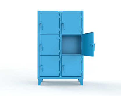 Extreme Duty 12 GA Triple-Tier Locker with 6 Compartments, 42 in. W x 18in. D x 68 in. H - 3.55-18-3TMT-5012
