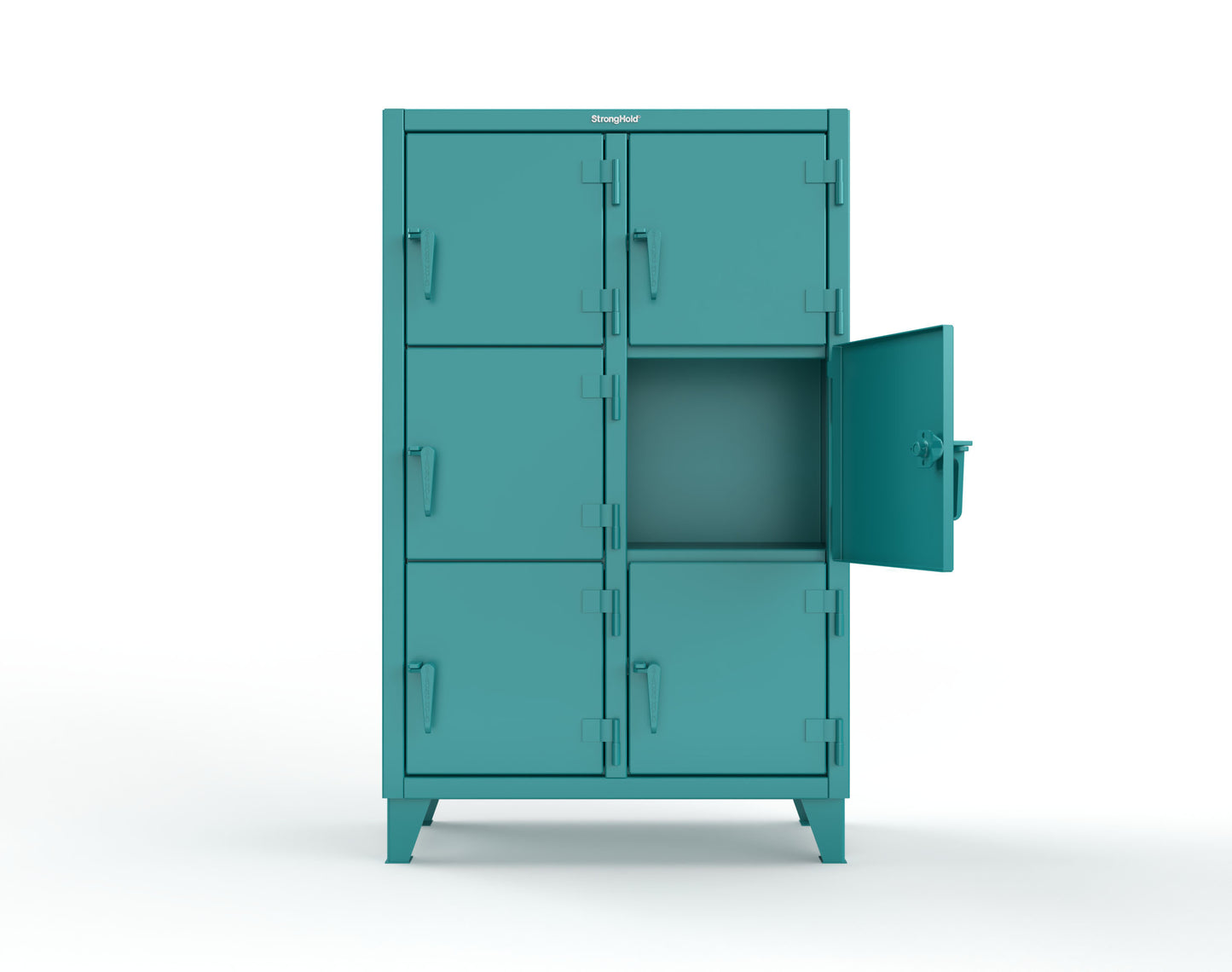 Extreme Duty 12 GA Triple-Tier Locker with 6 Compartments, 42 in. W x 18in. D x 68 in. H - 3.55-18-3TMT-5021