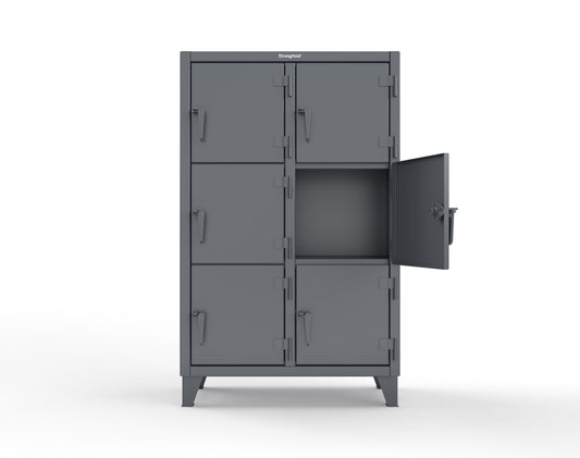 Extreme Duty 12 GA Triple-Tier Locker with 6 Compartments, 42 in. W x 18in. D x 68 in. H - 3.55-18-3TMT-7024