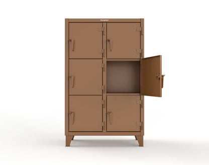 Extreme Duty 12 GA Triple-Tier Locker with 6 Compartments, 42 in. W x 18in. D x 68 in. H - 3.55-18-3TMT-8025