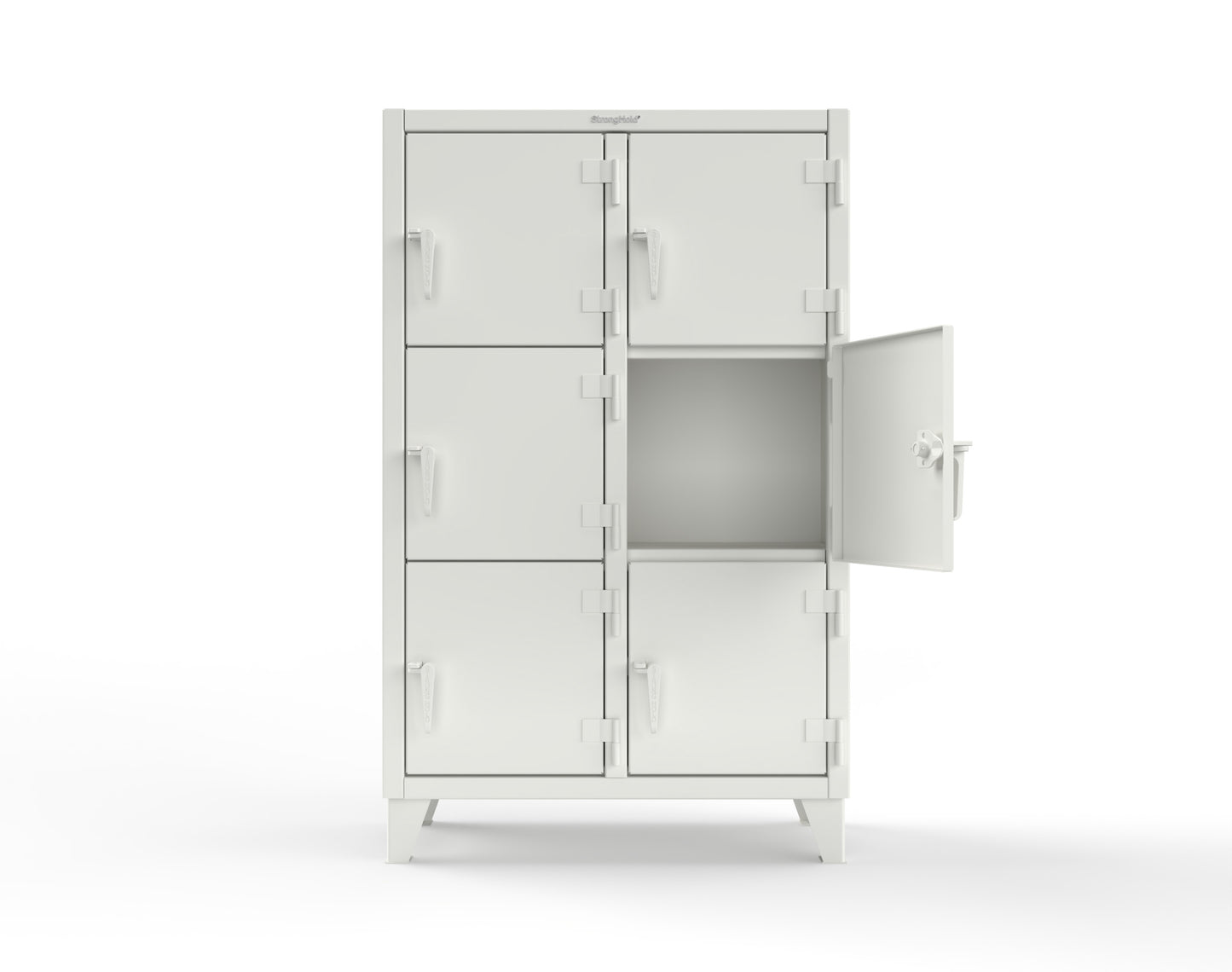 Extreme Duty 12 GA Triple-Tier Locker with 6 Compartments, 42 in. W x 18in. D x 68 in. H - 3.55-18-3TMT-9003