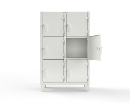 Extreme Duty 12 GA Triple-Tier Locker with 6 Compartments, 42 in. W x 18in. D x 68 in. H - 3.55-18-3TMT-9003