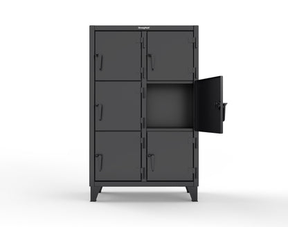 Extreme Duty 12 GA Triple-Tier Locker with 6 Compartments, 42 in. W x 18in. D x 68 in. H - 3.55-18-3TMT-9005