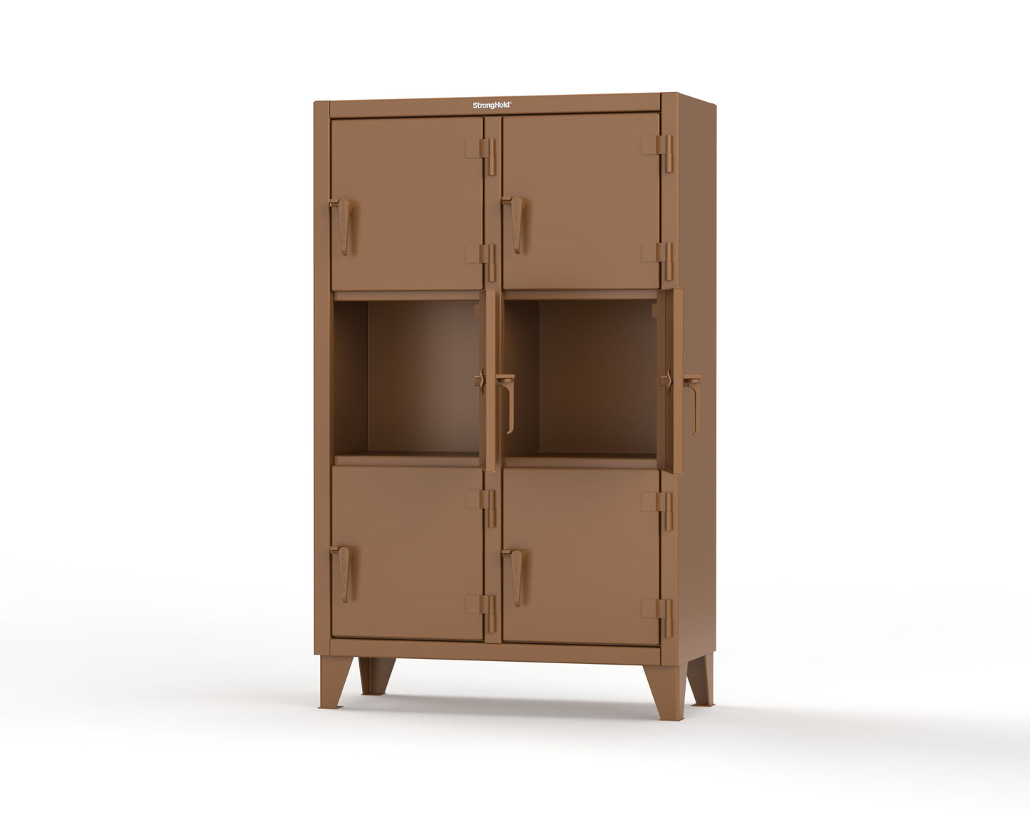 Extreme Duty 12 GA Triple-Tier Locker with 6 Compartments, 42 in. W x 18in. D x 68 in. H - 3.55-18-3TMT-8025