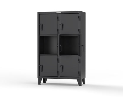 Extreme Duty 12 GA Triple-Tier Locker with 6 Compartments, 42 in. W x 18in. D x 68 in. H - 3.55-18-3TMT-9005