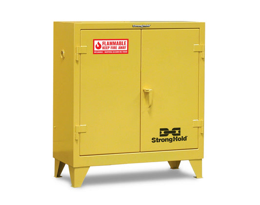 Extreme Duty 12 GA 30 Gallon Flammable Safety Cabinet with Manual Closing Doors, 2 Shelves - 44 In. W x 18 In. D x 49 In. H