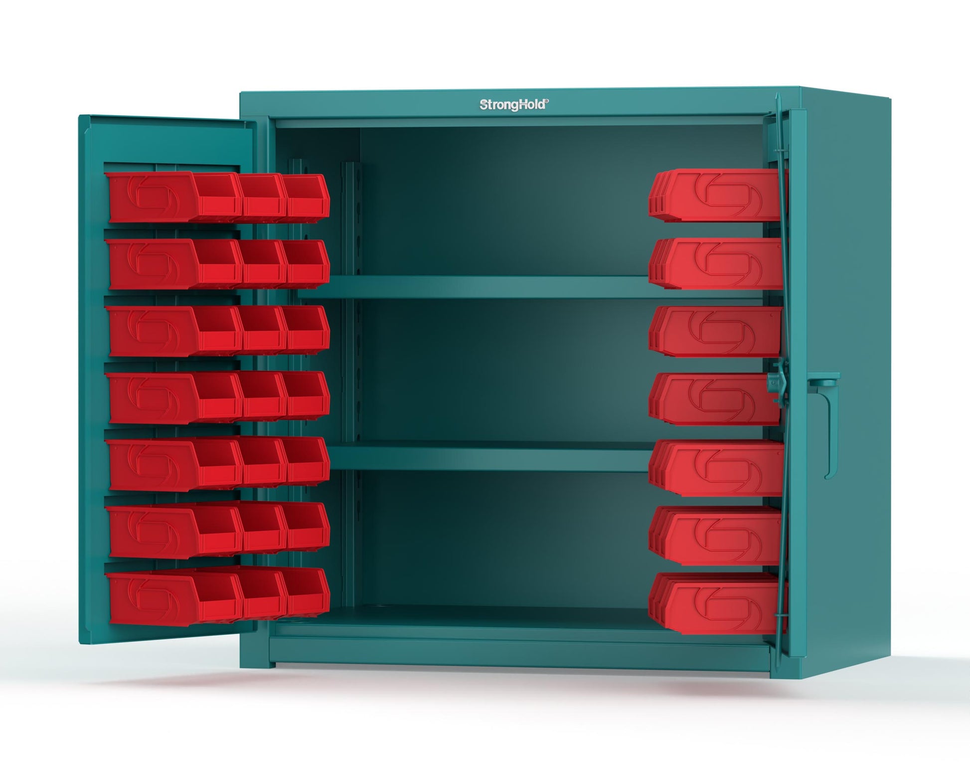 Teal (RAL 5021) / Red (RAL 3001)