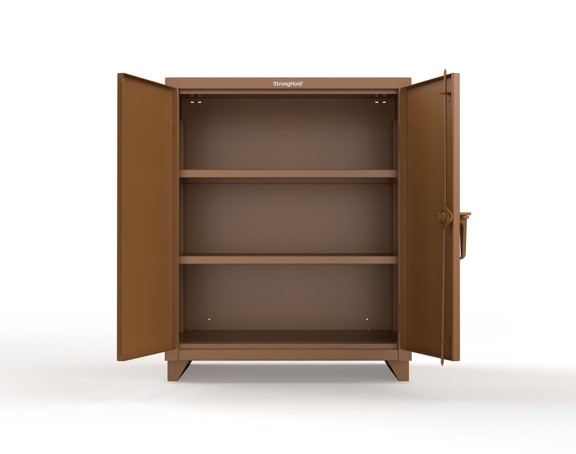 Extra Heavy Duty 14 GA Counter-Height Cabinet with 2 Shelves - 36 In. W x 24 In. D x 42 In. H - 33.6-242-L-8008