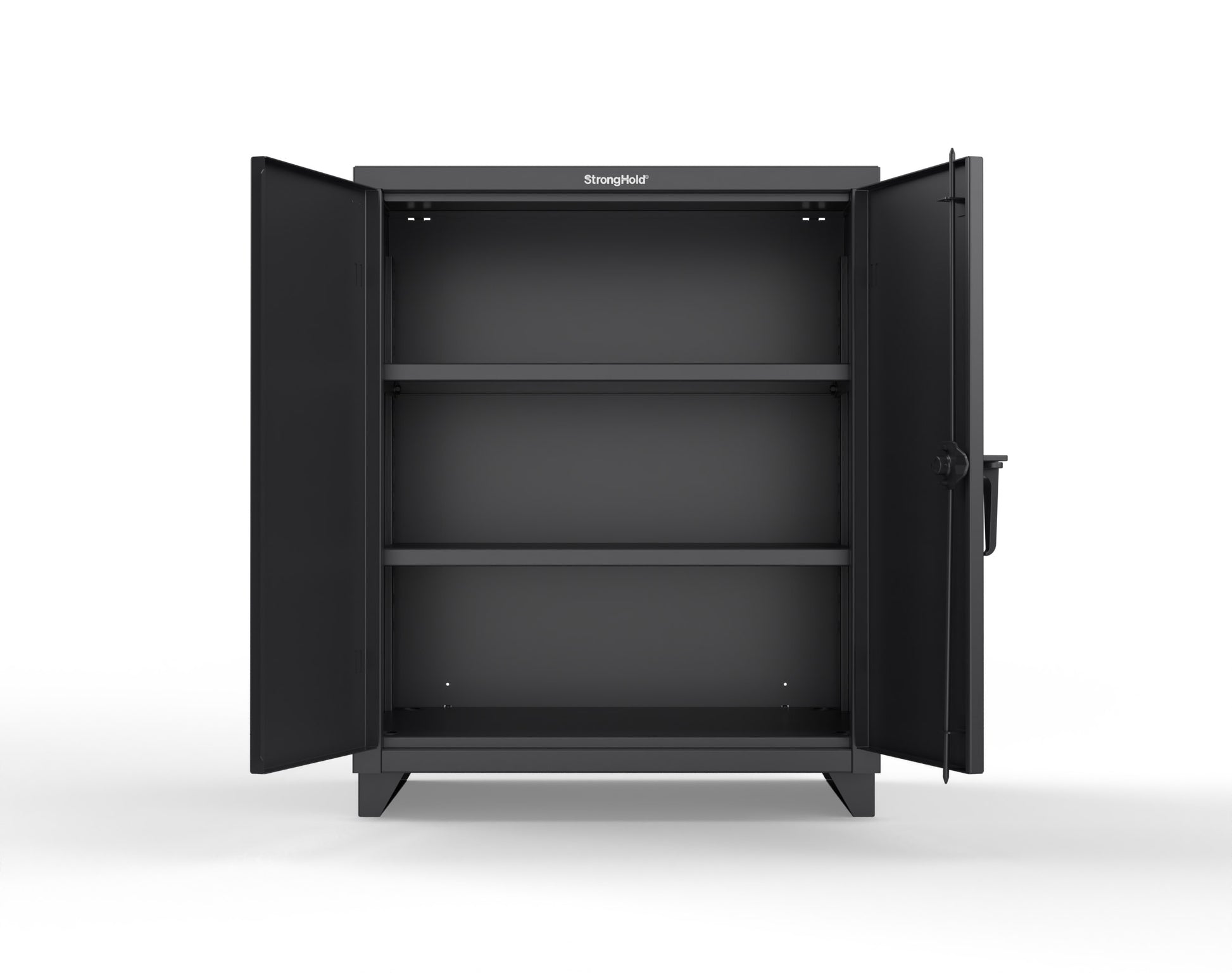 Extra Heavy Duty 14 GA Counter-Height Cabinet with 2 Shelves - 36 In. W x 24 In. D x 42 In. H - 33.6-242-L-9005
