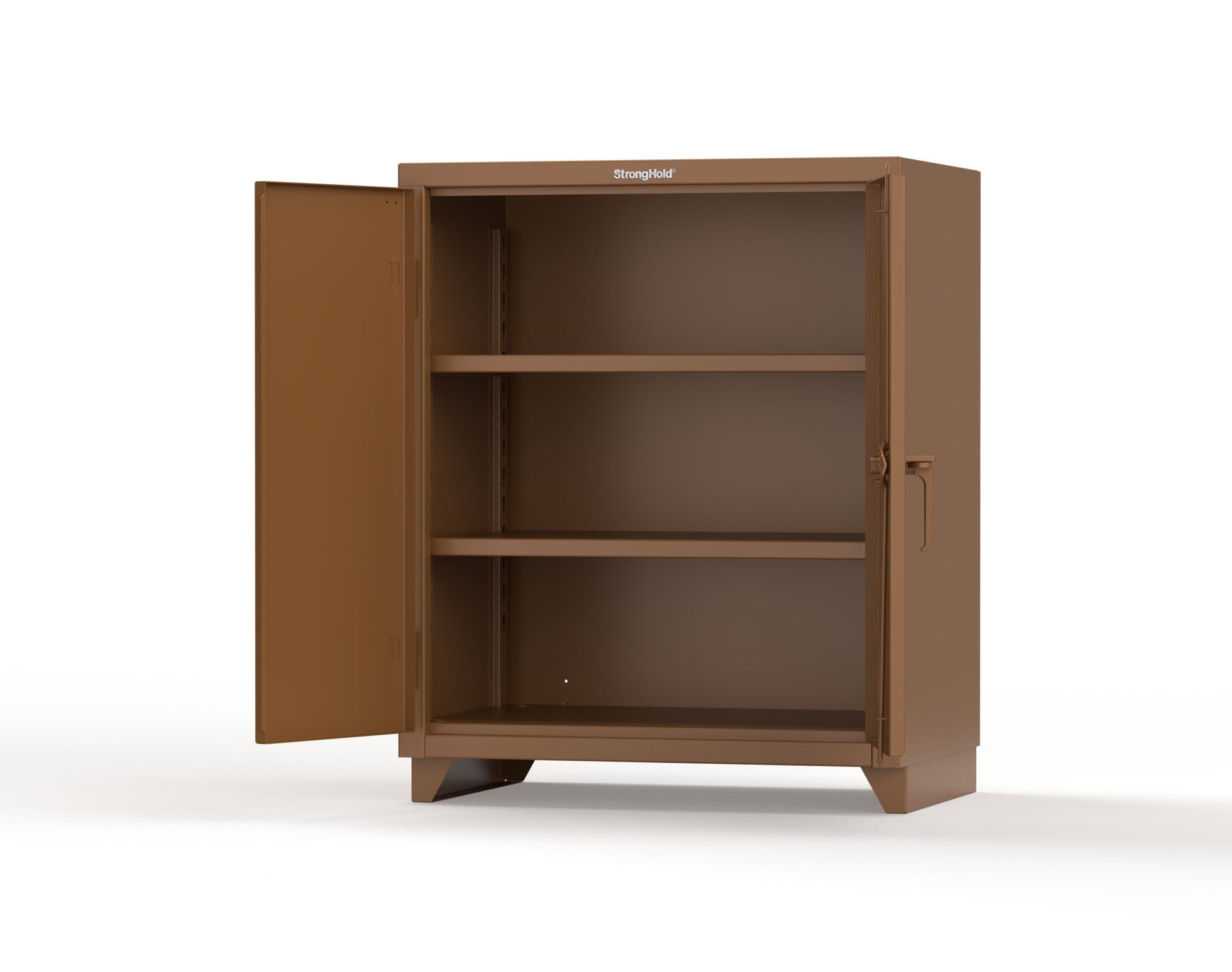 Extra Heavy Duty 14 GA Counter-Height Cabinet with 2 Shelves - 36 In. W x 24 In. D x 42 In. H - 33.6-242-L-8008