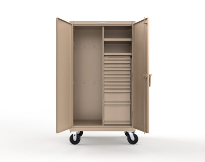 Extreme Duty 12 GA Mobile Rigging Cabinet with 7 Half-Width Drawers, 2 Shelves - 36 in. W x 24 in. D x 68 in. H - 35-242-7/5DB-CA-1019