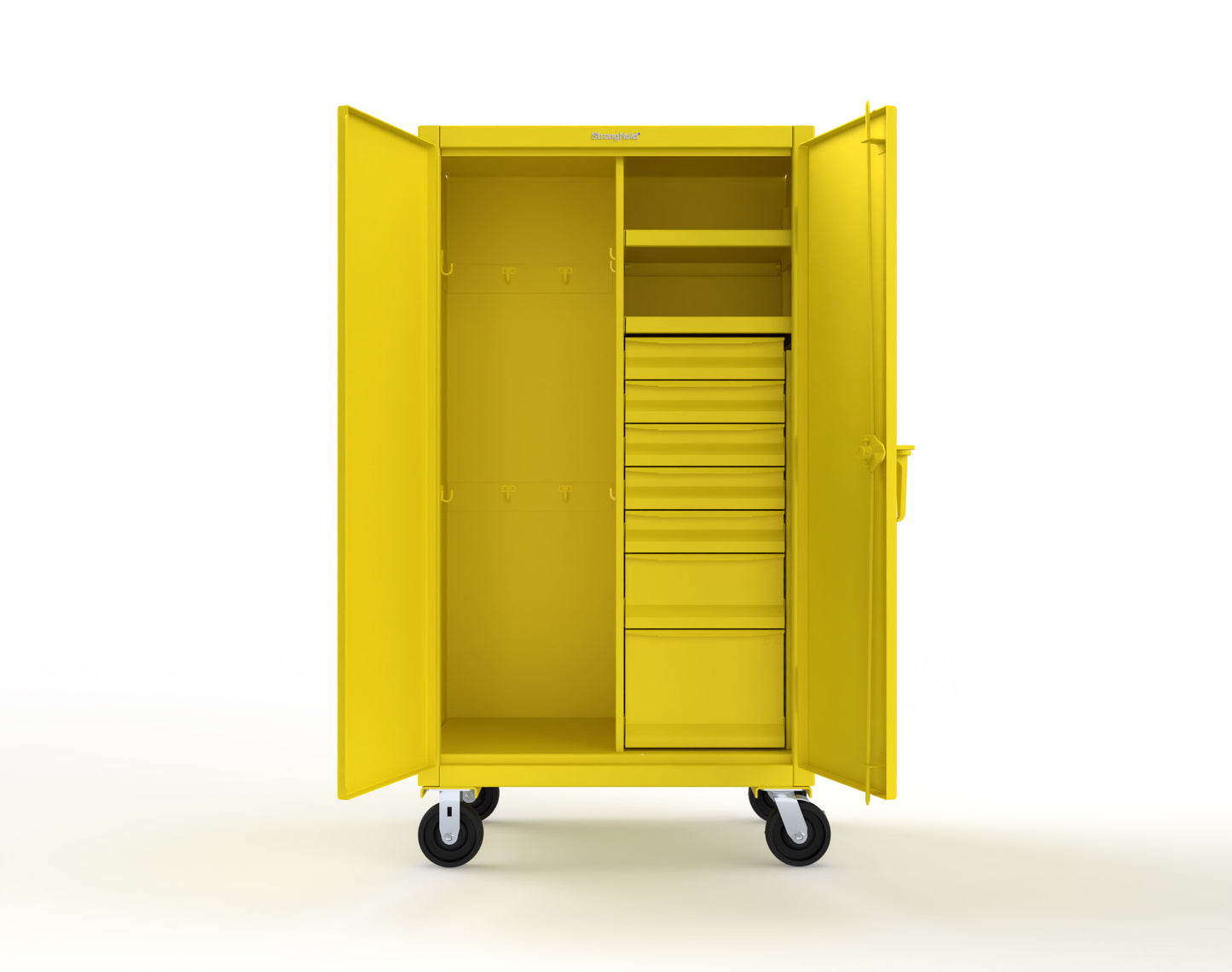 Extreme Duty 12 GA Mobile Rigging Cabinet with 7 Half-Width Drawers, 2 Shelves - 36 in. W x 24 in. D x 68 in. H - 35-242-7/5DB-CA-1021