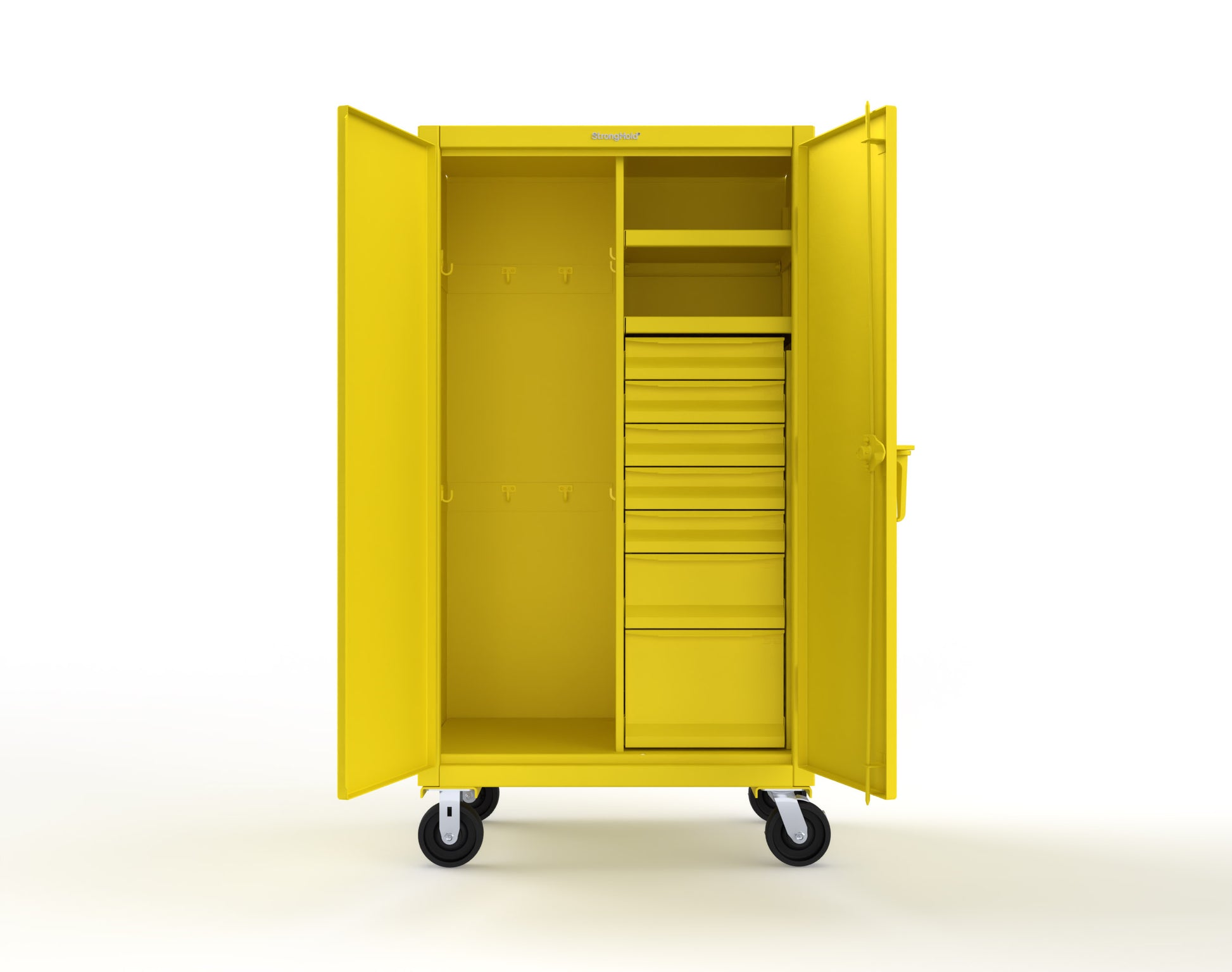 Extreme Duty 12 GA Mobile Rigging Cabinet with 7 Half-Width Drawers, 2 Shelves - 36 in. W x 24 in. D x 68 in. H - 35-242-7/5DB-CA-1021