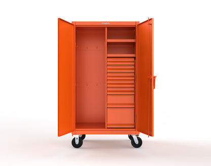 Extreme Duty 12 GA Mobile Rigging Cabinet with 7 Half-Width Drawers, 2 Shelves - 36 in. W x 24 in. D x 68 in. H - 35-242-7/5DB-CA-2009