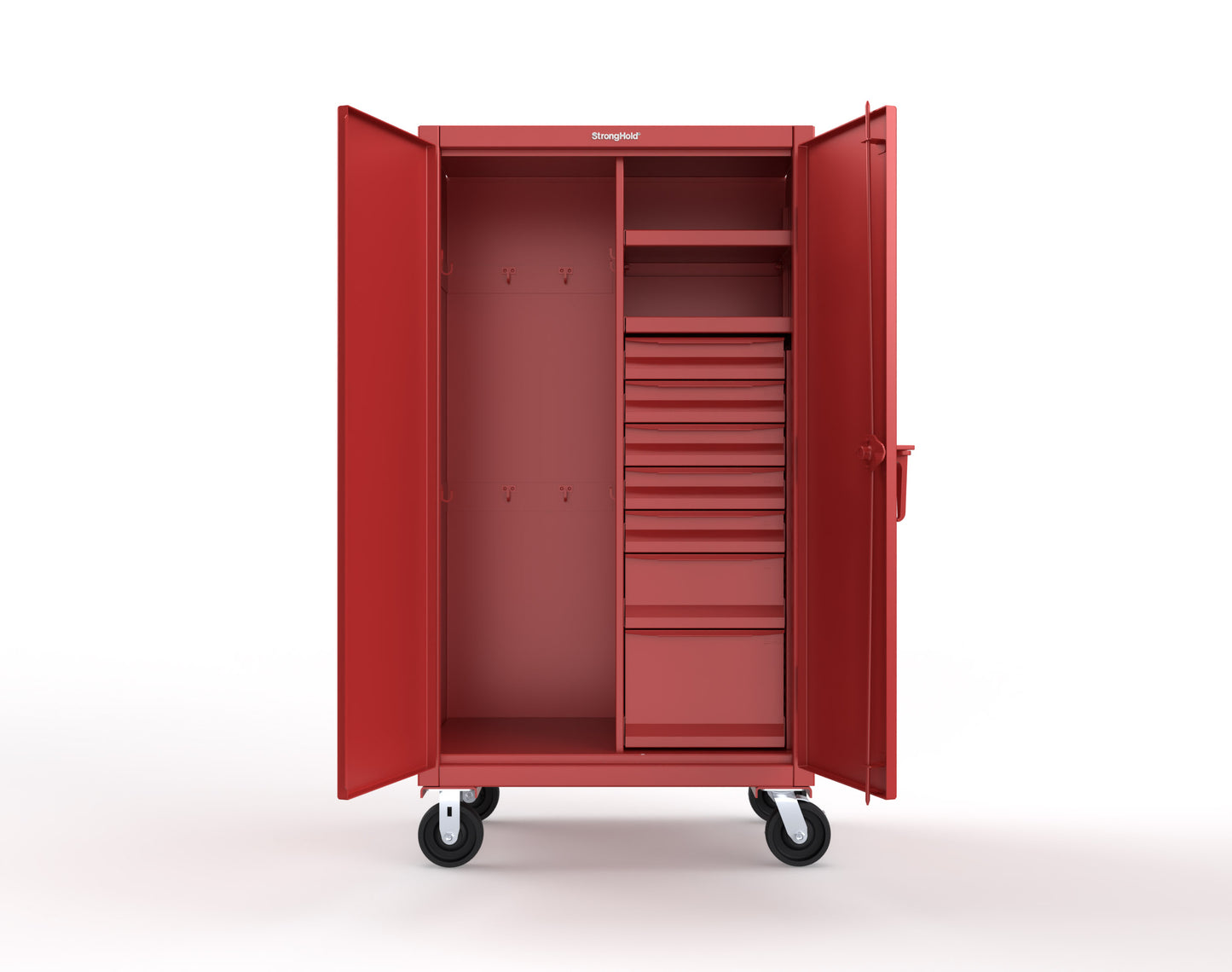 Extreme Duty 12 GA Mobile Rigging Cabinet with 7 Half-Width Drawers, 2 Shelves - 36 in. W x 24 in. D x 68 in. H - 35-242-7/5DB-CA-3001