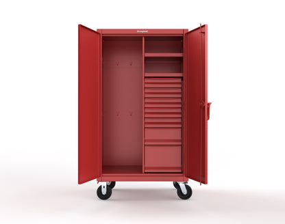 Extreme Duty 12 GA Mobile Rigging Cabinet with 7 Half-Width Drawers, 2 Shelves - 36 in. W x 24 in. D x 68 in. H - 35-242-7/5DB-CA-3001