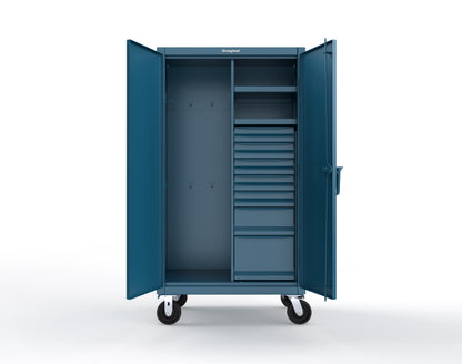 Extreme Duty 12 GA Mobile Rigging Cabinet with 7 Half-Width Drawers, 2 Shelves - 36 in. W x 24 in. D x 68 in. H - 35-242-7/5DB-CA-5001