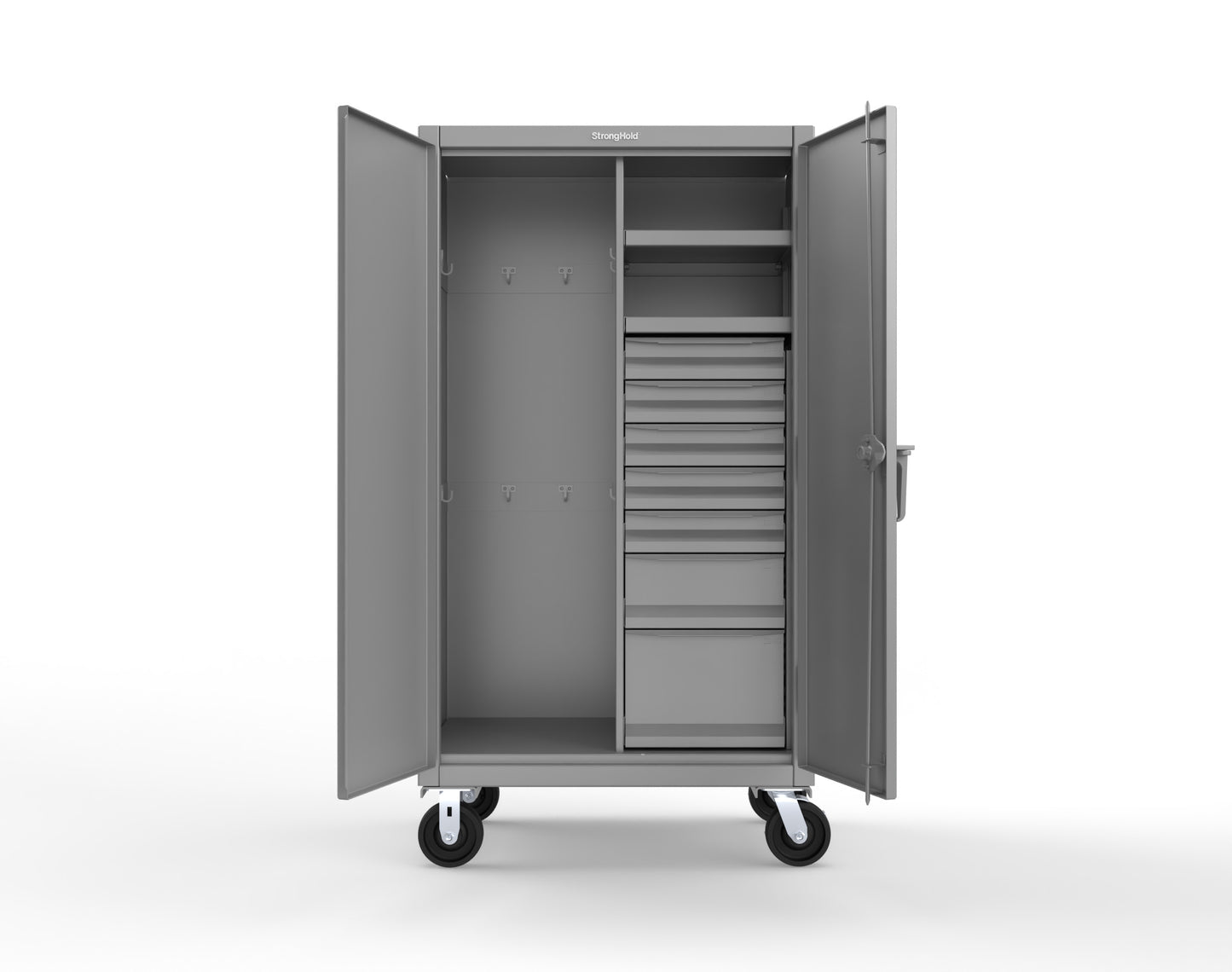Extreme Duty 12 GA Mobile Rigging Cabinet with 7 Half-Width Drawers, 2 Shelves - 36 in. W x 24 in. D x 68 in. H - 35-242-7/5DB-CA-7037