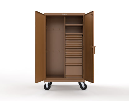 Extreme Duty 12 GA Mobile Rigging Cabinet with 7 Half-Width Drawers, 2 Shelves - 36 in. W x 24 in. D x 68 in. H - 35-242-7/5DB-CA-8008