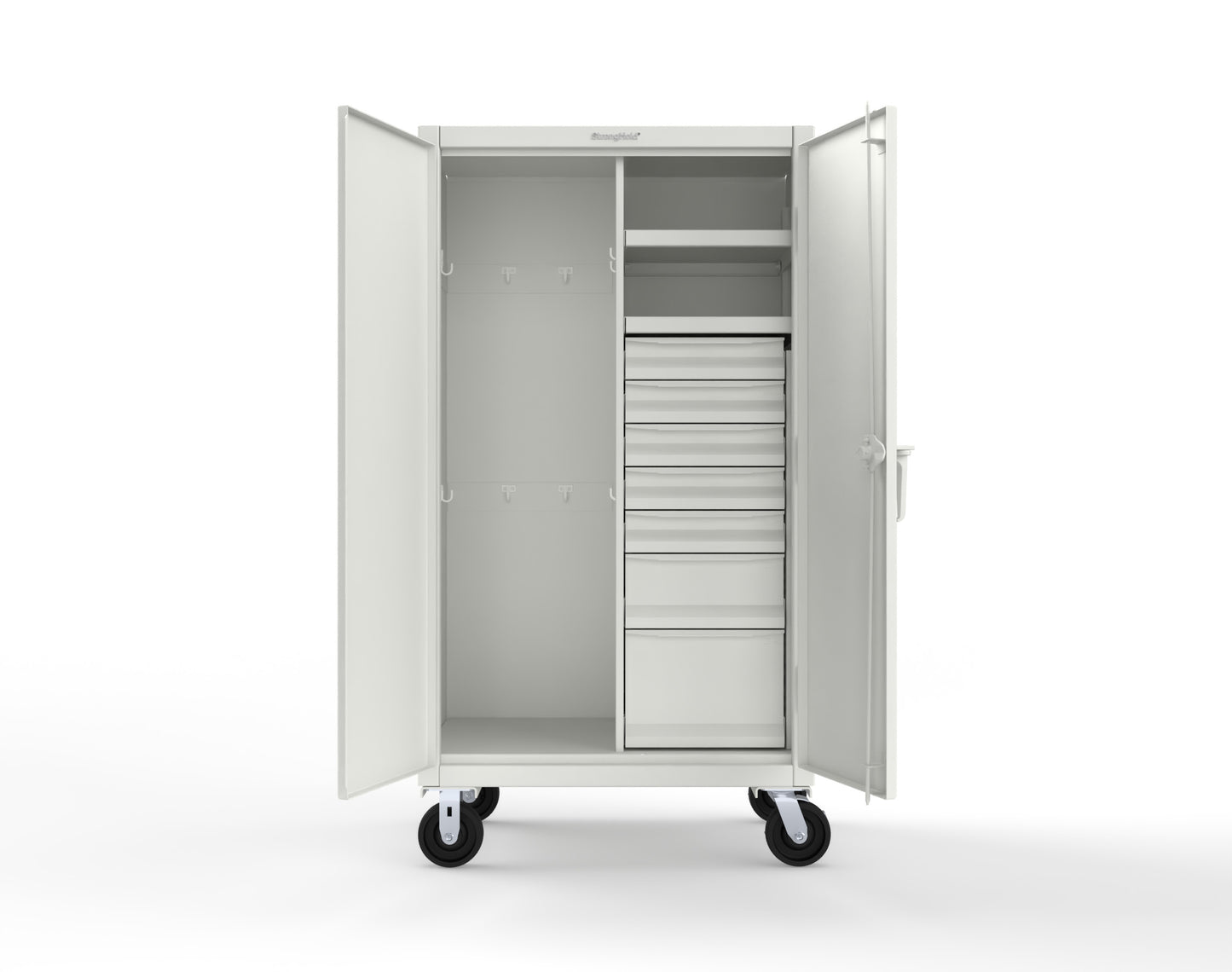 Extreme Duty 12 GA Mobile Rigging Cabinet with 7 Half-Width Drawers, 2 Shelves - 36 in. W x 24 in. D x 68 in. H - 35-242-7/5DB-CA-9003