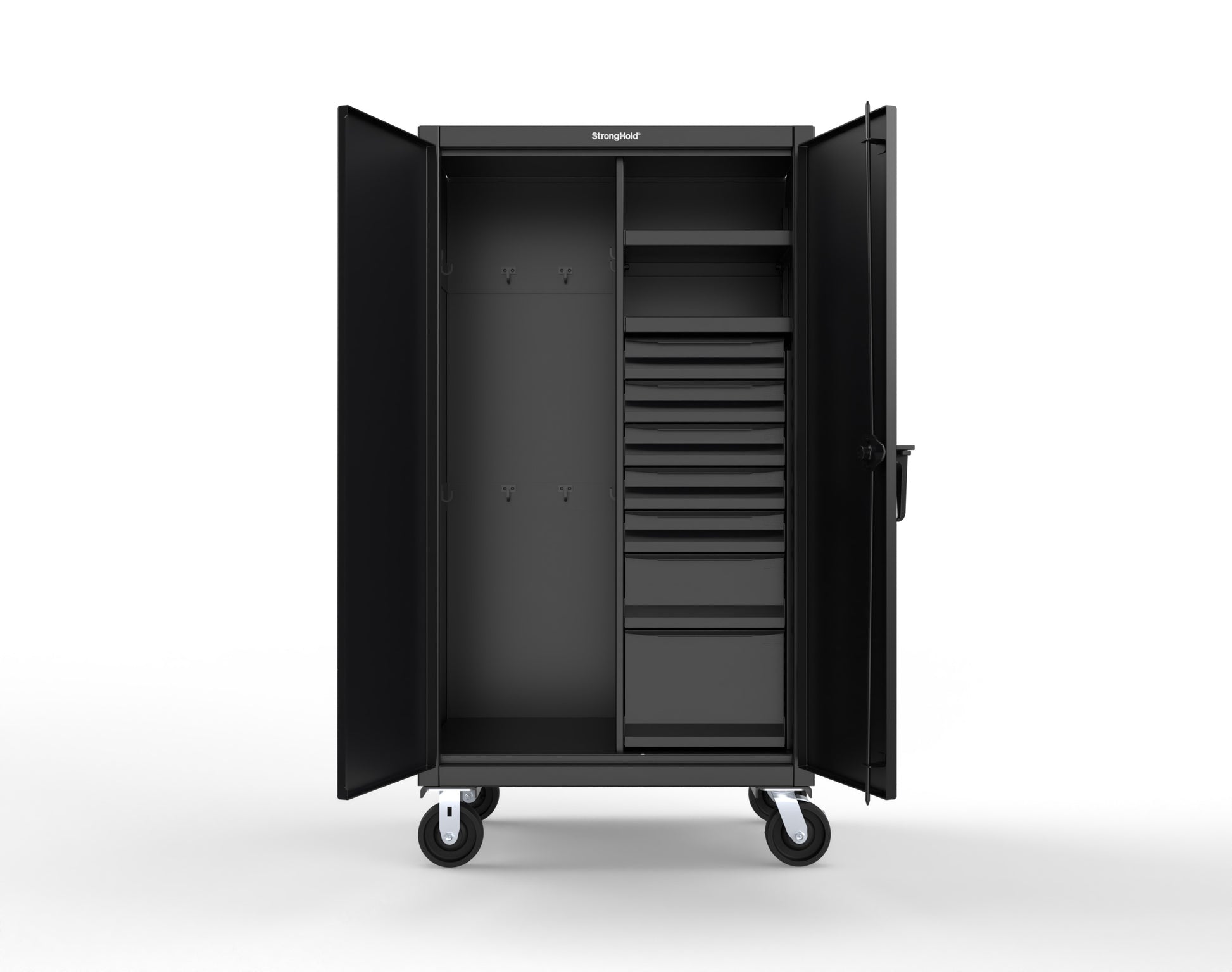 Extreme Duty 12 GA Mobile Rigging Cabinet with 7 Half-Width Drawers, 2 Shelves - 36 in. W x 24 in. D x 68 in. H - 35-242-7/5DB-CA-9005