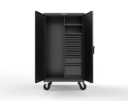 Extreme Duty 12 GA Mobile Rigging Cabinet with 7 Half-Width Drawers, 2 Shelves - 36 in. W x 24 in. D x 68 in. H - 35-242-7/5DB-CA-9005