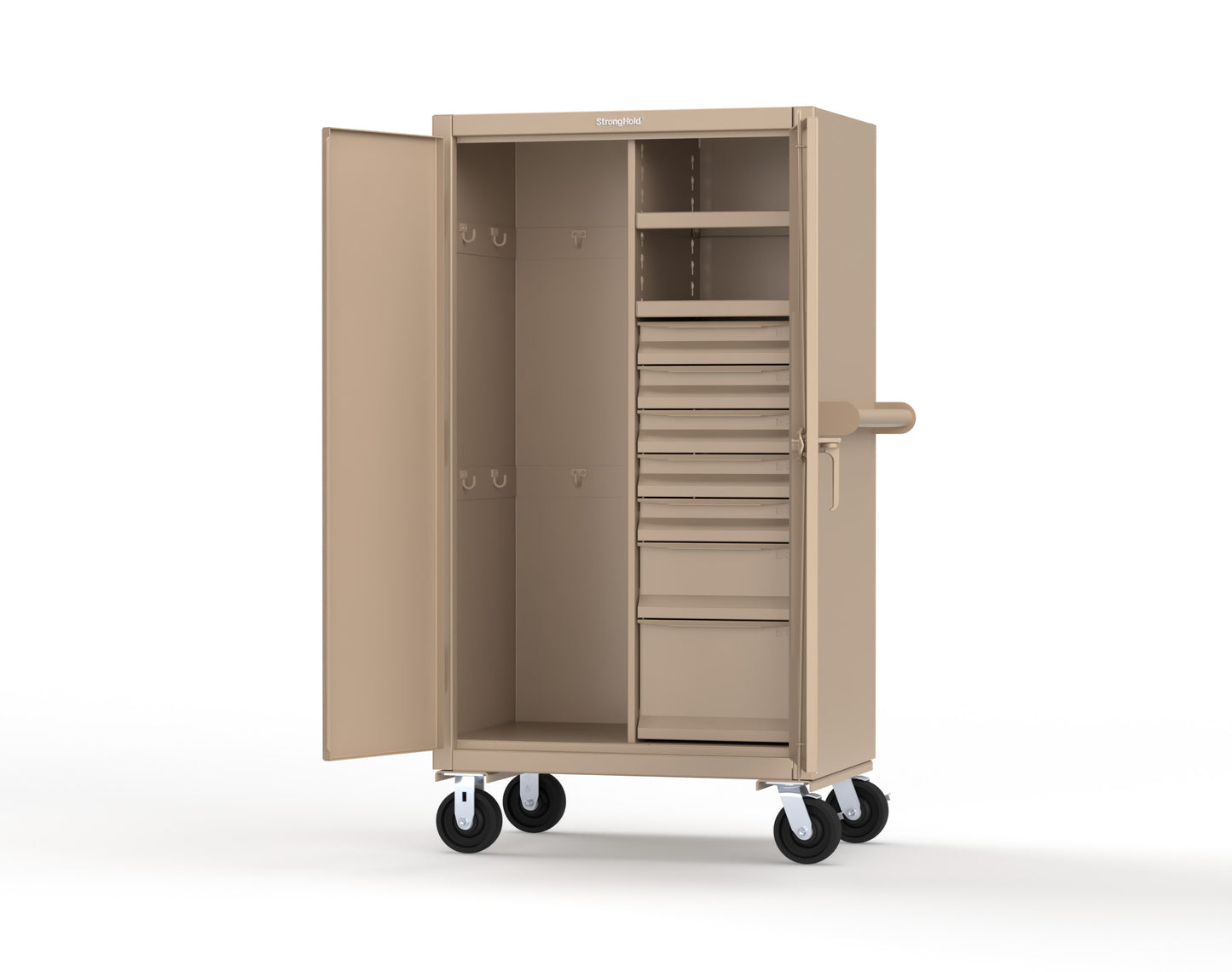 Extreme Duty 12 GA Mobile Rigging Cabinet with 7 Half-Width Drawers, 2 Shelves - 36 in. W x 24 in. D x 68 in. H - 35-242-7/5DB-CA-1019
