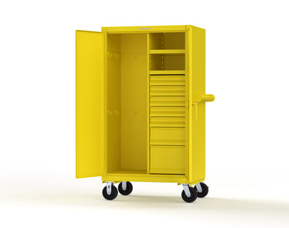 Extreme Duty 12 GA Mobile Rigging Cabinet with 7 Half-Width Drawers, 2 Shelves - 36 in. W x 24 in. D x 68 in. H - 35-242-7/5DB-CA-1021